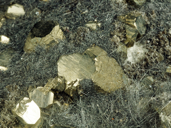 Boulangerite, Pyrite - Huanzala mine, Huanuco, Dos De Mayo, Peru