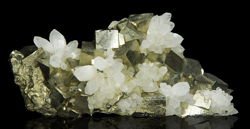 Pyrite, Quartz - Huanzala mine, Huanuco, Dos De Mayo,  Peru