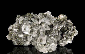Mottramite and Calcite - Tsumeb Mine, Tsumeb - Namibia