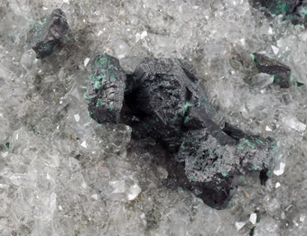 Chalcocite on Quartz - Dzhezkazgan Mine, Dzhezkazgan, Kazakhstan