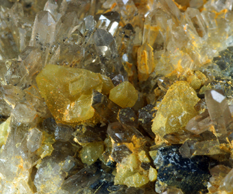 Monazite, Quartz - Siglo XX mine, Llallagua, ,Potos Department, Bolivia