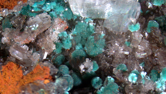 Rosasite, Hemimorphite - Ojuela mine, Mapim, Durango, Mexico