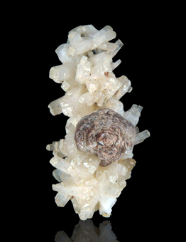 Natrolite, Rhodochrosite - Mont Saint Hilaire, Qubec, Canada