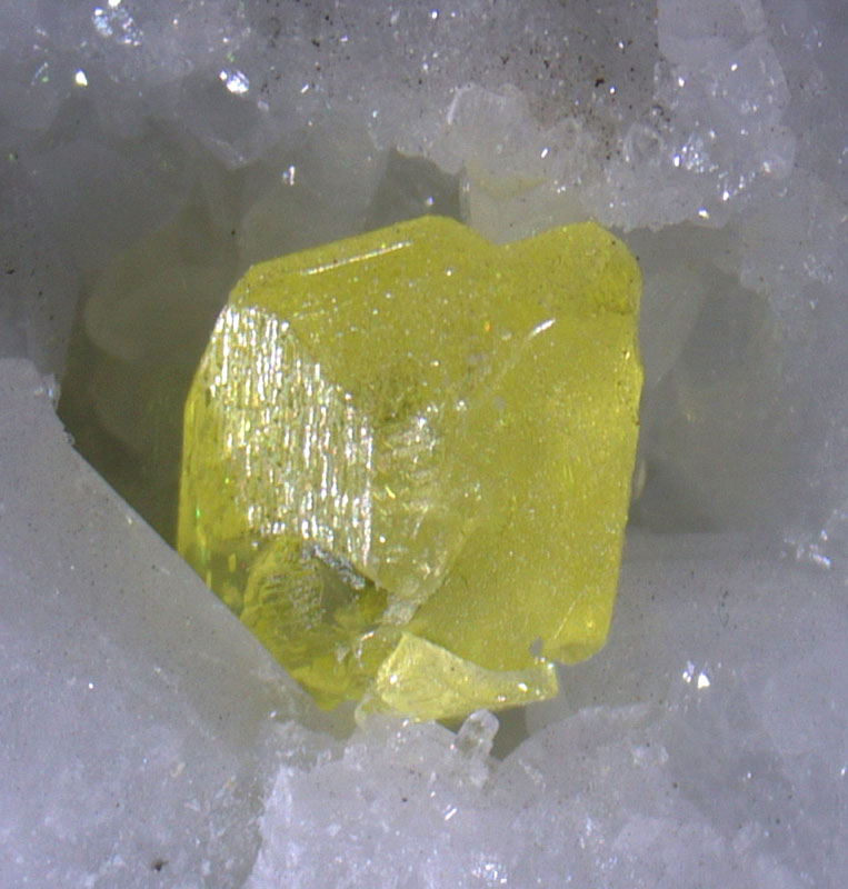 Sulphur on marble - Fantiscritti quarry, Carrara, Apuan Alps, Tuscany, Italy