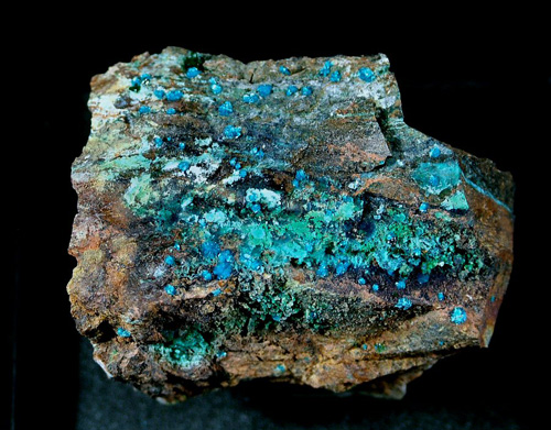 Sampleite with Atacamite and Chrysocolla - Engao Feliz Mine, Las Pintadas district, Tierra Amarilla, Copiap Province, Atacama Region, Chile