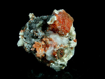 Serandite, Polylithionite, Analcime, Aegirine - Poudrette quarry - Mont Saint-Hilaire, La Valle-du-Richelieu RCM, Montrgie, Qubec, Canada