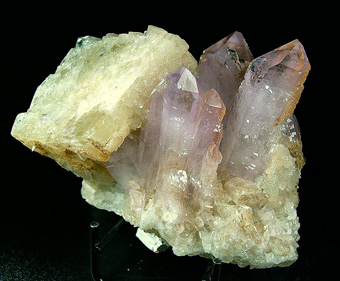 Quartz var. Amethyst, Calcite, 