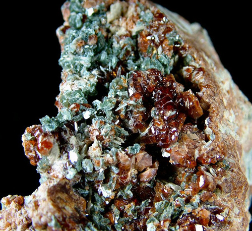 Grossular, var. Hessonite with Diopside and 