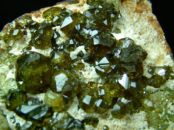 Andradite, var. Topazolite - Antetezambato Demantoid-Topazolite Mine, Antetezambato (Tetezambato), Maherivaratra Commune, Ambanja District, Diana Region (Northern Region), Antsiranana Province, Madagascar