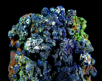 Azurite with Malachite - Bou Beker, Touissit-Bou Beker mining district, Jerada Province, Oriental Region, Morocco