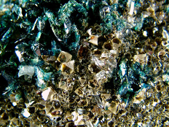 Lazulite on Siderite with Quartz - Rapid Creek, Dawson mining district, Yukon, Canada