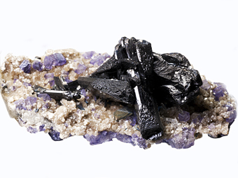 Ferberite, Fluorite - Yaogangxian mine, Hunan, China