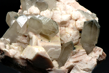 Smoky Quartz, Orthoclase, Albite - Baveno Quarry, Province of Verbania, Piemonte, Italy