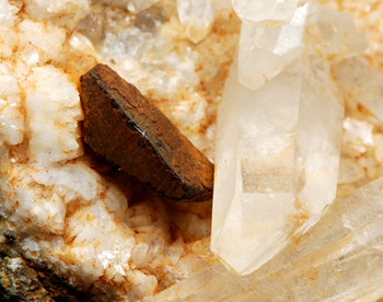 Chalcopyrite and Quartz - Neve quarry, Masso, Province of Genova, Liguria, Italy