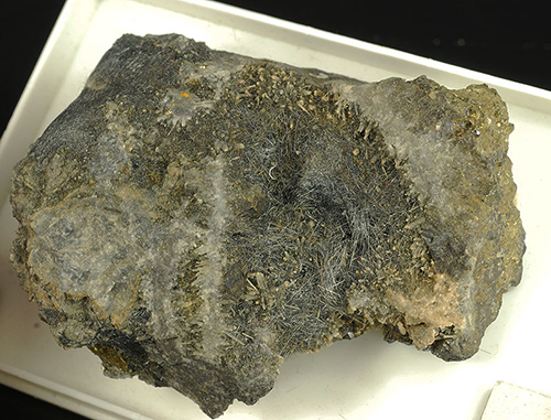 Boulangerite over quartz - Bottino Mine - Stazzema - Apuan Alps - Lucca Prov. - Tuscany - Italy