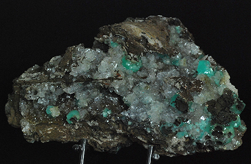 Cuprian adamite (var. of adamite) and hemimorfite - Ojuela mine - Mapim - Mun. de Mapim - Durango -Mexico