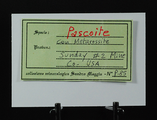 Pascoite and metarossite - Sunday #2 mine -Carnation mine Group -Slick Rock Mining Distr. -San Miguel County -Colorado - United States