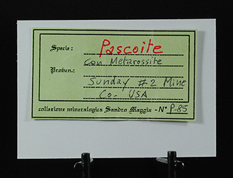 Pascoite and metarossite - Sunday #2 mine -Carnation mine Group -Slick Rock Mining Distr. -San Miguel County -Colorado - United States