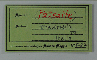 Fassaite (var. of augite) - Traversella mine - Traversella - Chiusella valley - Canavese Distr. - Torino prov. - Piedmont - Italy