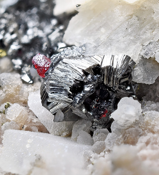 Pearceite with Proustite - Uchucchacua Mine, Oyon Province, Lima Department, Peru