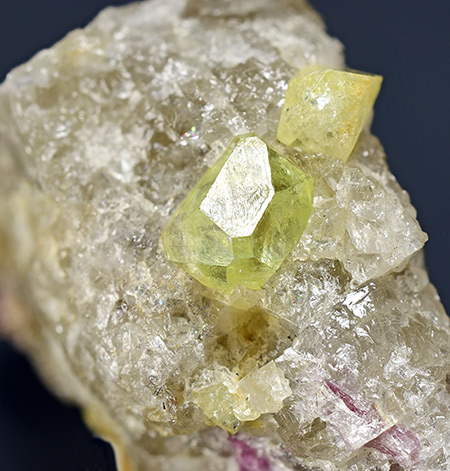 Rhodizite (gemmy) with Rubellite - Tetezantsio - Madagascar