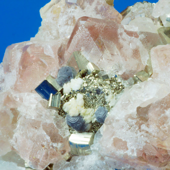 Fluorite on Pyrite - Huanzala mine, Peru