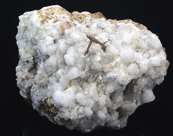 Harmotome on Calcite - Strontian Barite Mine, Strontian - Scotland, U.K.