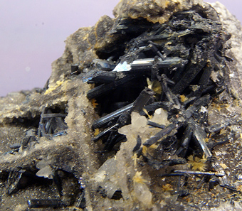 Stibnite and Klebelsbergite - Pereta Mine, Pereta, Italy