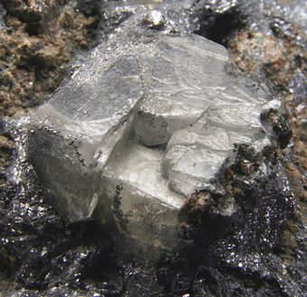 Anglesite on Galena - Monteponi Mine. Monteponi - Sardinia, Italy