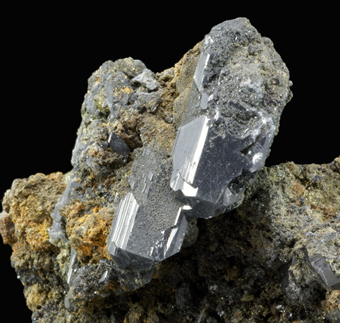 Anglesite on Galena - Monteponi Mine. Monteponi - Sardinia, Italy