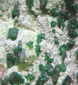Malachite and Trippkeite - Bou Azzer, Morocco