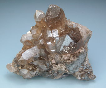 Quartz (var. Smoky) Quartz and Fluorite - Triolet Glacier, Val Ferret, Aosta