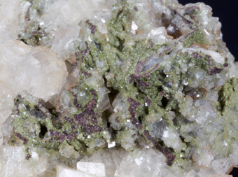 Duftite on Calcite, Tsumeb mine, Tsumeb, Namibia