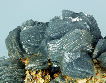 Calcite with included Boulangerite, Cavnic mine, Cavnic, Romania