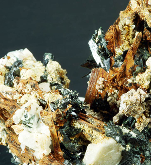 Niobophyllite, Aegirine and Zircon - Mount Malosa, Malawi