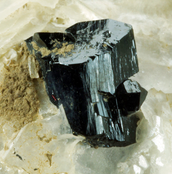 Ilvaite and quartz, Dal'negorsk, Far-Eastern Region, Russia