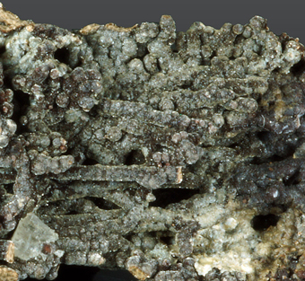 Orlymanite on Gageite - Wessels mine, Hotazel, South Africa