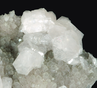 Calcite on Quartz var. Amethyst - Gyngysoroszi, Heves Co. , Hungary