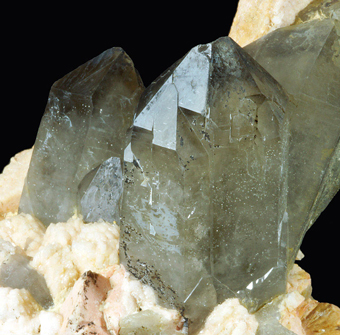 Quartz var. Smoky and Orthoclase - Cacciano mine, Curino, Piedmont, Italy