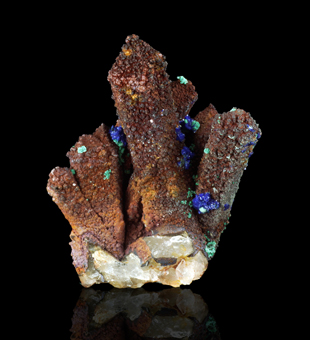 Azurite and Malachite on Quartz - Oum Sisi, Alnif, Mekns-Tafilalet Region, Morocco