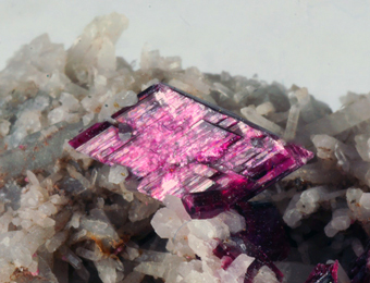 Erythrite and Quartz - Bou Azer, Souss-Massa-Dra Region, Morocco