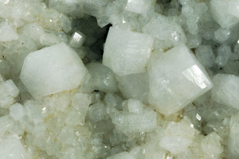 Harmotome on Calcite - Whitesmith mine, Strontian, Scotland, U.K.