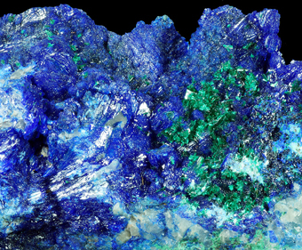 Linarite and Brochantite - Goulmina, Er Rachidia,  Mekns-Tafilalet Region, Morocco