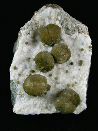 Gyrolite with minor Prehnite on Quartz - Malad Quarry (Kandivali Quarry), Malad, Ward 38, Mumbai (Bombay), Mumbai District (Bombay District), Maharashtra, India