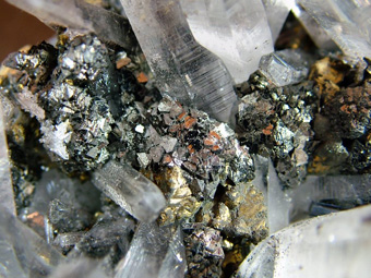 Stannite, Bournonite, Chalcopyrite, Quartz - Yaogangxian Mine, Yaogangxian W-Sn ore field, Yizhang Co., Chenzhou Prefecture, Hunan Province, China