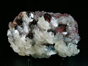 Calcite on Sphalerite with Galena - Shuikoushan Mine, Shuikoushan ore field, Changning Co., Hengyang Prefecture, Hunan Province, China