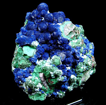 Azurite - Morenci Mine (Morenci pit; Phelps Dodge Morenci Mine; Morenci-Metcalf), Morenci, Copper Mountain District (Clifton-Morenci District), Shannon Mts, Greenlee Co., Arizona, USA