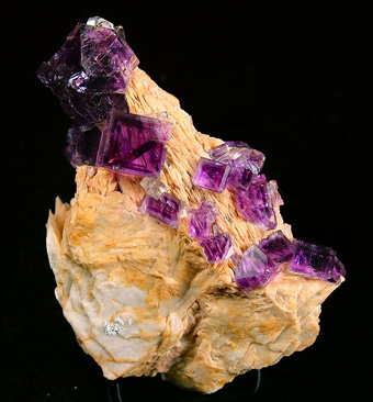 Fluorite on Baryte - Berbes, Berbes Mining area, Ribadesella, Asturias, Spain
