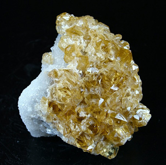 Quartz var. Citrine Quartz on Danburite - Charcas, Mun. de Charcas, San Luis Potos, Mexico