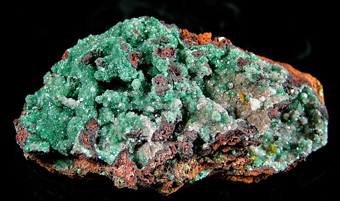 Austinite with Wulfenite and Calcite - Ojuela Mine, Mapim, Mun. de Mapim, Durango, Mexico